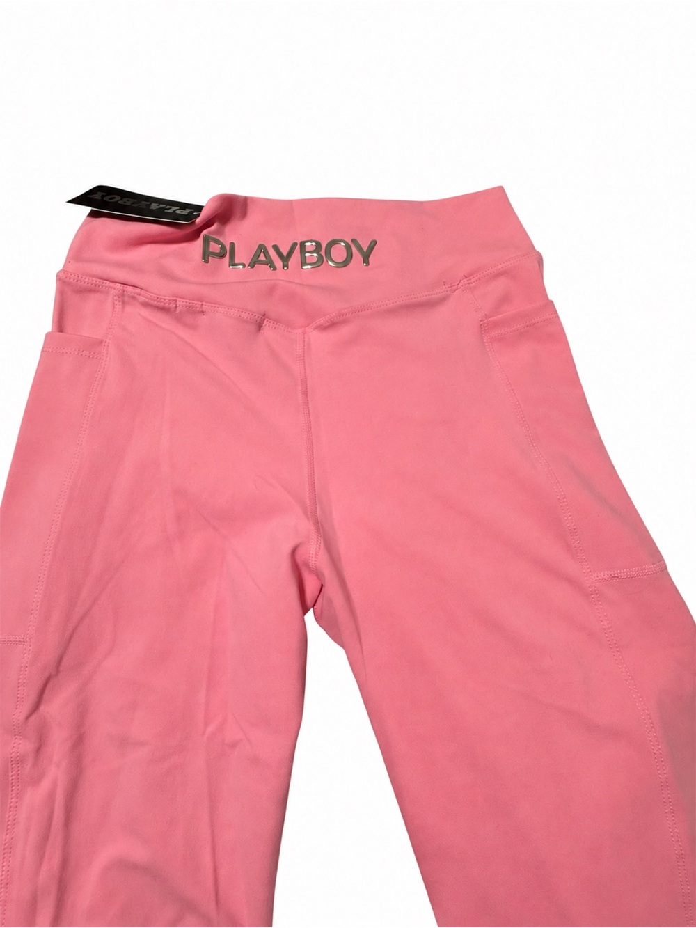 Playboy Pink Chrome Flare Leggings Pants Size L Y2K